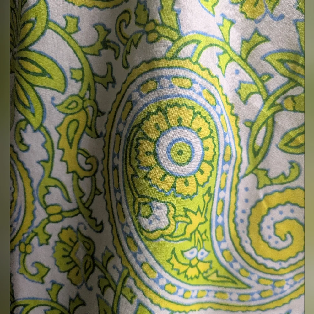 EUC....J. Crew 100% Organic Cotton Blockprint Citrus Paisley Mini Dress Size XS - Picture 7 of 13